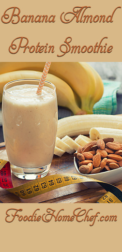 Banana Almond Protein Smoothie - Healthy, nutty, creamy & just plain delicious is the only way I can describe this #smoothie. It's a great way to start your day off right & the kids will love it just as much as you will! --------- #Food #Cooking #Recipes #Recipe #Cuisine #GreatFood #HomeCooking #Smoothies #SmoothieRecipes #PowerSmoothie #BananaAlmondSmoothie #BananaSmoothie #ProteinSmoothie #Beverages #Vegetarian #VegetarianRecipes #Vegan #VeganRecipes #Fruit #HealthyRecipes
