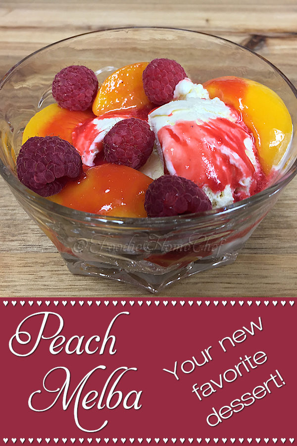 Peach Melba is a luscious dessert, created by a French chef, that's been wowing folks for well over 100 years. This easy version by Foodie Home Chef is bright & cheery, smooth & creamy and is sure to become one of your favorite desserts! Peach Melba is a fabulous dessert to serve during any holiday from Christmas to Easter to Mother's Day to Thanksgiving... your guests will rave about it! Peach Melba | Peach Melba Dessert | Dessert Recipes | Holiday Desserts | #foodiehomechef @foodiehomechef