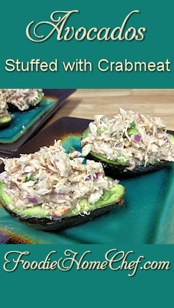 Avocados Stuffed with Crabmeat Salad - I love this recipe for so many reasons, not the least of which is that it's so easy to prepare. It's healthy, delicious & makes a great appetizer, snack, light lunch or side dish. --------- #Food #Cooking #Recipes #Recipe #Cuisine #GreatFood #HomeCooking #Avocado #AvocadoRecipes #StuffedAvocados #Crabmeat #CrabmeatRecipes #Appetizers #Snacks #Lunch #SideDishes #HealthyRecipes
