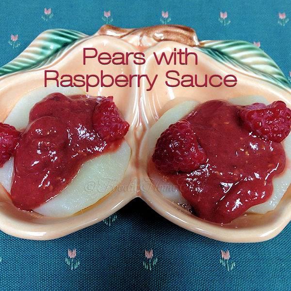 Pears with Raspberry Sauce - These pears taste absolutely decadent, like something you'd be served in an expensive restaurant, yet they're healthy & easy to make! The raspberry sauce is naturally sweetened with dates, making this recipe a delicious breakfast, anytime snack or fabulous dessert. --------- #Pears #RaspberrySauce #PearRecipes #RaspberryRecipes #FruitRecipes #Breakfast #Snack #Dessert #HealthyDessert #HealthyRecipes #VeganRecipes #VegetarianRecipes #Recipes #Recipe #FoodieHomeChef
