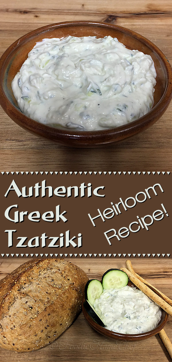 Authentic Greek Tzatziki - This recipe was generously gifted to me by a friend's Greek grandma. She told me that most Tzatziki recipes aren't traditional, as they have lemon and/or dill in them. Hers is the genuine recipe, the way it's served all over Greece. If you're a garlic lover, you're going to adore this! --------- #Tzatziki #TzatzikiDip #GreekTzatziki #TzatzikiRecipes #GreekFood #GreekRecipes #Appetizers #Snacks #DipRecipes #HealthyRecipes #Food #Cooking #Recipes #Recipe #FoodieHomeChef
