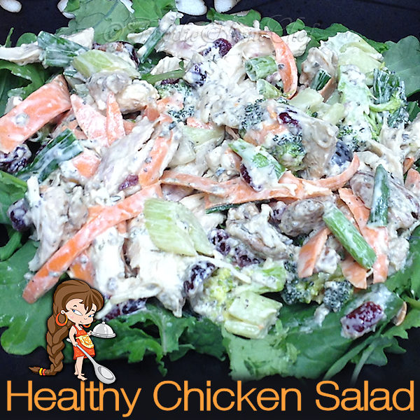 Healthy Chicken Salad - One of my Signature Recipes. It may seem like a lot of ingredients, but trust me... it comes together rather quickly. It's a fantastic family favorite for a summer meal and makes great sandwiches any time of the year! --------- #ChickenSalad #ChickenSaladSandwich #Chicken #ChickenRecipes #HealthyRecipes #Sandwiches #SandwichRecipes  #Food #Cooking #Recipes #Recipe #FoodieHomeChef

