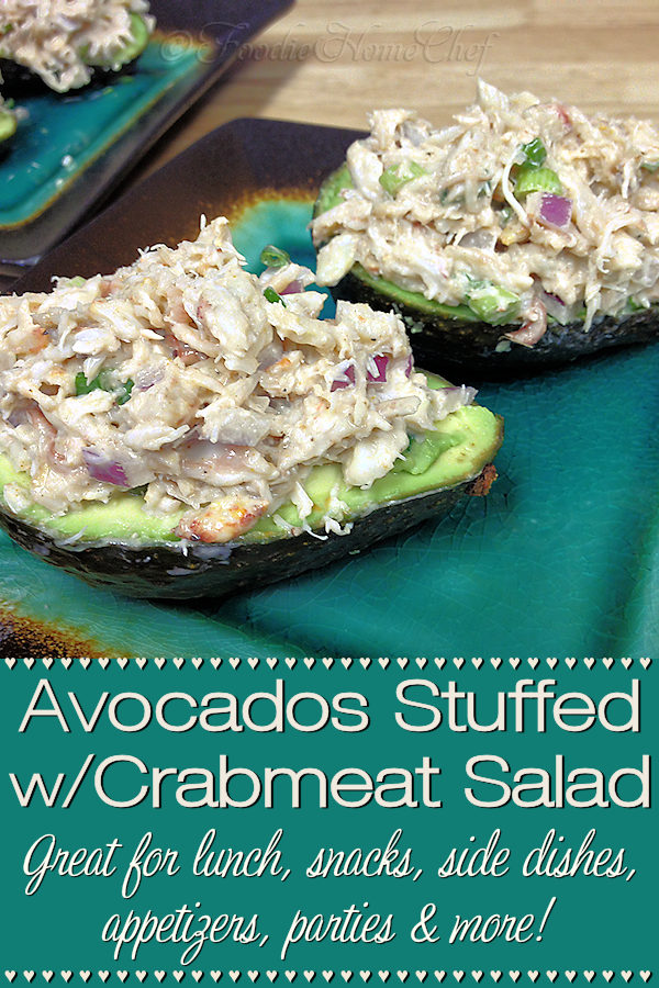 This is really 2 healthy recipes in one... the stuffed avocados are a great choice for lunch, an appetizer, snack or side dish. The crabmeat salad can be served on a bed of organic greens, in a sandwich or whatever your imagination can come up with! --------- #Avocado #AvocadoRecipes #StuffedAvocados #Crabmeat #CrabmeatSalad #CrabmeatRecipes #Appetizers #Snacks #Lunch #SideDishes #HealthyRecipes #Food #Cooking #Recipes #Recipe #FoodieHomeChef

