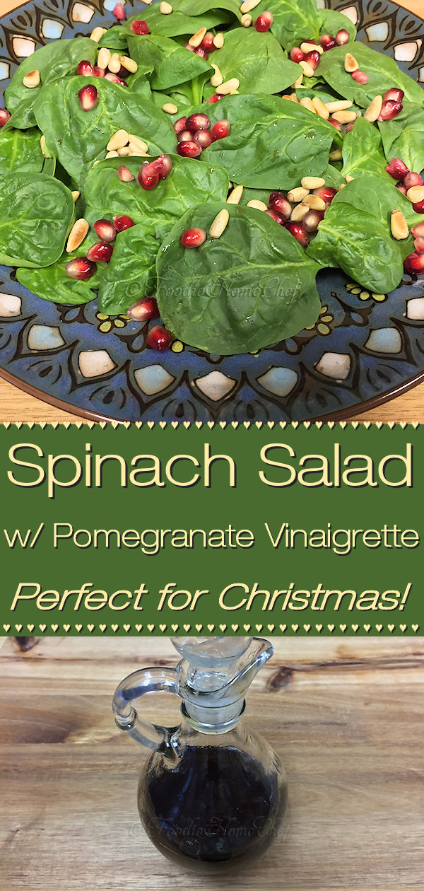 This healthy Spinach Salad with Pomegranate Vinaigrette Salad Dressing by Foodie Home Chef will be a joyous addition to your Christmas menu. It's so easy to put together, making it a great salad for any time of the year!
#SpinachSalad #Salad #SaladDressings #SaladDressingRecipes #PomegranateVinaigrette #Vinaigrette #HomemadeSaladDressings #HealthyRecipes #ChristmasRecipes #ChristmasSalad #Christmas #VegetarianRecipes #VeganRecipes #KetoRecipes #foodiehomechef @foodiehomechef