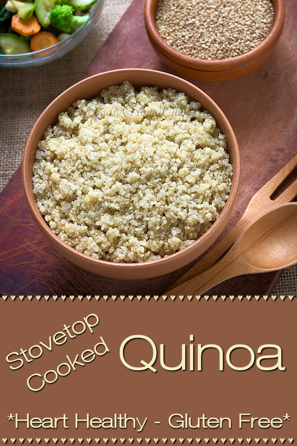 How to easily cook quinoa on the stovetop by Foodie Home Chef. Quinoa (keen'wah) is an ancient South American whole grain superfood & one of the world's most popular health foods. It's full of protein, easy to digest, gluten free & has great nutty flavor! Quinoa is a terrific side dish & also because of it's versatility, it can be served at breakfast too. Quinoa | Easy Quinoa Recipe | How to Cook Quinoa | Quinoa Recipes | Side Dish Recipes | Healthy Side Dish | #foodiehomechef @foodiehomechef
