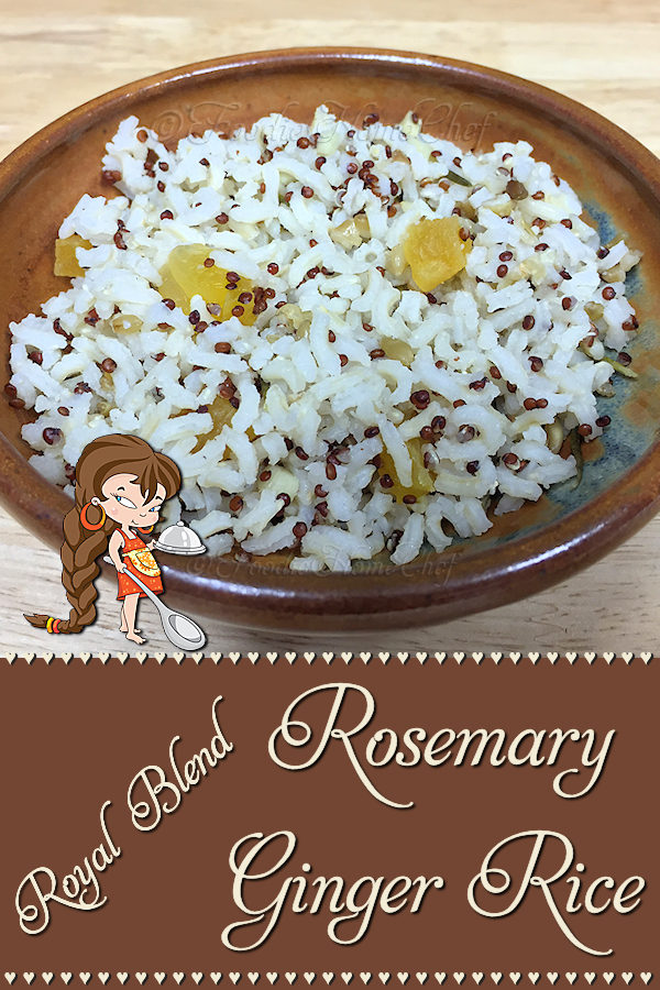 Looking for something a little different in a rice side dish? This Rosemary Ginger Rice by Foodie Home Chef will definitely fit the bill! This rice recipe is especially delicious with steak, lamb, pork chops or chicken. Add 2 cups of roasted vegetables & 3/4 cup cooked chicken meat and serve it with my Fried Bananas turning it into a yummy meal for 3! Rosemary Ginger Rice | Rice Recipes | Side Dish Recipes | Side Dishes | Easy Recipes | Healthy Recipes | #foodiehomechef @foodiehomechef
