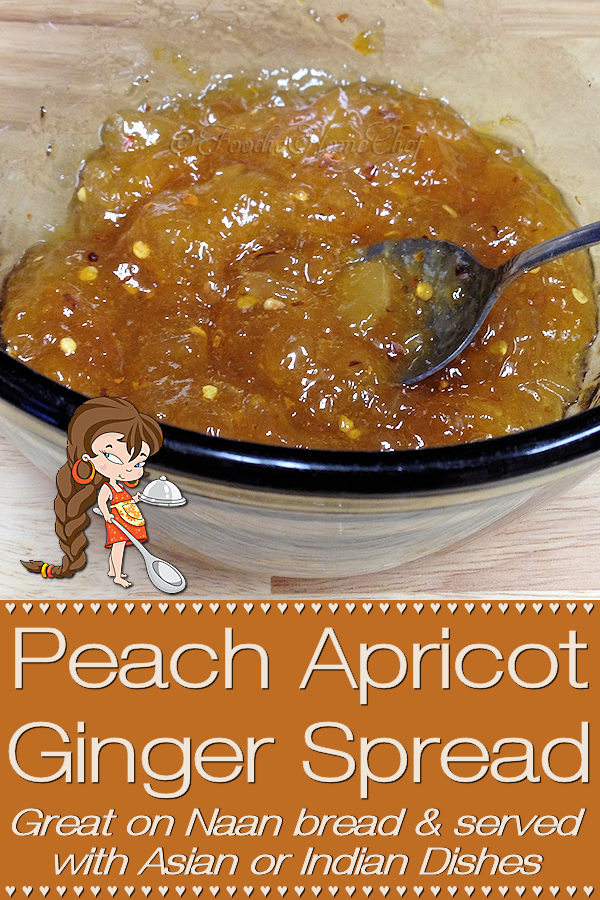 So easy to make... this sweet & mildly spicy kicked up jam blend of peach, apricot & ginger preserves by Foodie Home Chef is a favorite at our house. Perfect on Naan bread with any Asian or Indian recipe. Fabulous if spread on chicken or salmon before baking... it's yummy! Spread Recipes | Jam Recipes | Peach Recipes | Apricot Recipes | Condiments | Asian Recipes | Indian Recipes | Chicken Glaze | Salmon Glaze | Vegetarian Recipes | Vegan Recipes | #foodiehomechef @foodiehomechef