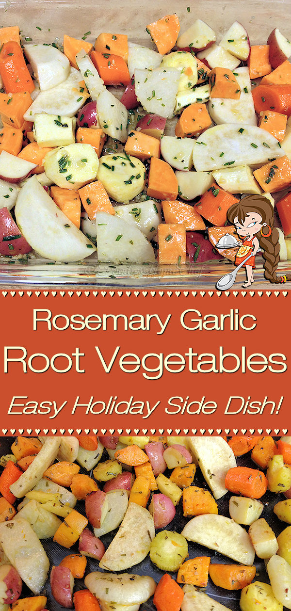 Rosemary Garlic Root Vegetables by Foodie Home Chef is the perfect Fall, Thanksgiving or Christmas side dish. This colorful, hearty & healthy comfort food also makes a great meal for Meatless Mondays! Roasted Vegetables | Roasted Root Vegetables | Side Dish Recipes | Vegetarian Recipes | Vegan Recipes | Healthy Recipes | Comfort Food | Healthy Side Dish | Holiday Side Dish | Holiday Recipes | Thanksgiving Recipes | Christmas Recipes | Meatless Mondays | #foodiehomechef @foodiehomechef