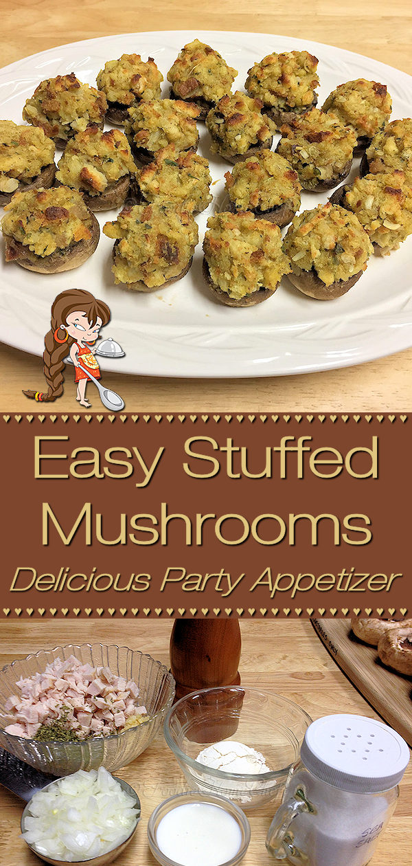 Looking for a fabulous holiday or party recipe? Easy Stuffed Mushrooms by Foodie Home Chef are just what you need at your party or family gathering! I love to make these Stuffed Mushrooms a few times during the holidays, as they're a tasty way to use up leftover poultry & stuffing. Stuffed Mushrooms | Appetizer Recipes | Party Recipes | Holiday Recipes | Leftover Recipes | Thanksgiving Appetizer | Christmas Appetizer | Christmas Recipes | New Years Recipe | #foodiehomechef @foodiehomechef