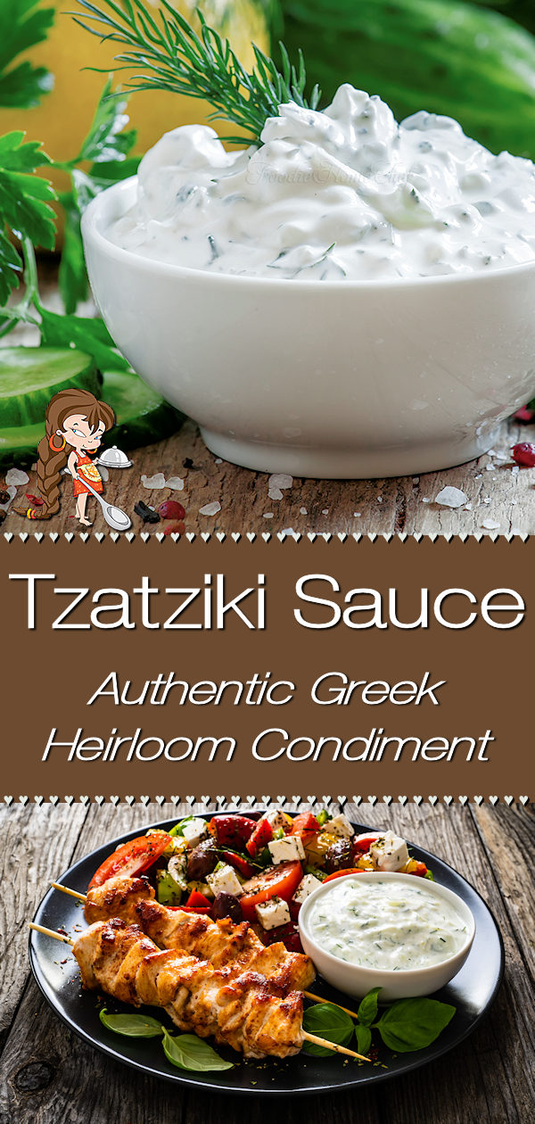 This recipe for Greek Tzatziki Sauce was generously gifted to me by a friend's Greek grandma. She told me that most Tzatziki recipes aren't traditional, as they have lemon and/or dill in them. Hers is the genuine recipe, the way it's served all over Greece. If you love garlic... you're going to adore this! Tzatziki | Tzatziki Sauce | Tzatziki Dip | Greek Tzatziki | Homemade Greek Tzatziki | Greek Food | Greek Recipes | Appetizers | Party Food | Dip Recipes | #foodiehomechef @foodiehomechef
