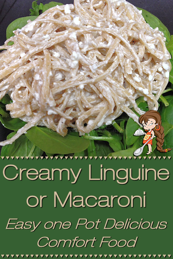 Creamy Linguine is a comfort food recipe created in the late 1960's by Foodie Home Chef. Over the years I've made changes to make it a little healthier, like using whole grain pastas & Greek yogurt. This recipe is totally customizable, so have fun with it & add things that you like & who knows... you may create a whole new recipe that your family will love! Creamy Macaroni | Creamy Linguine | Pasta Recipes | Linguine Recipes | Macaroni Recipes | Comfort Food | #foodiehomechef @foodiehomechef
